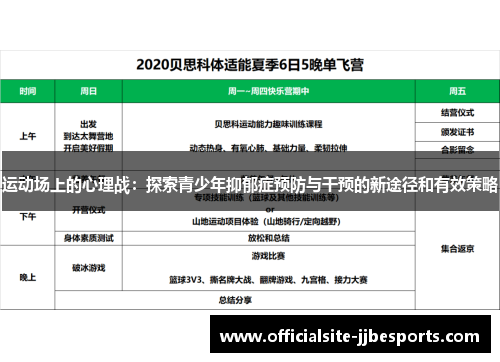 运动场上的心理战:探索青少年抑郁症预防与干预的新途径和有效策略 运动场上的心理战:探索青少年抑郁症预防与干预的新途径和有效策略